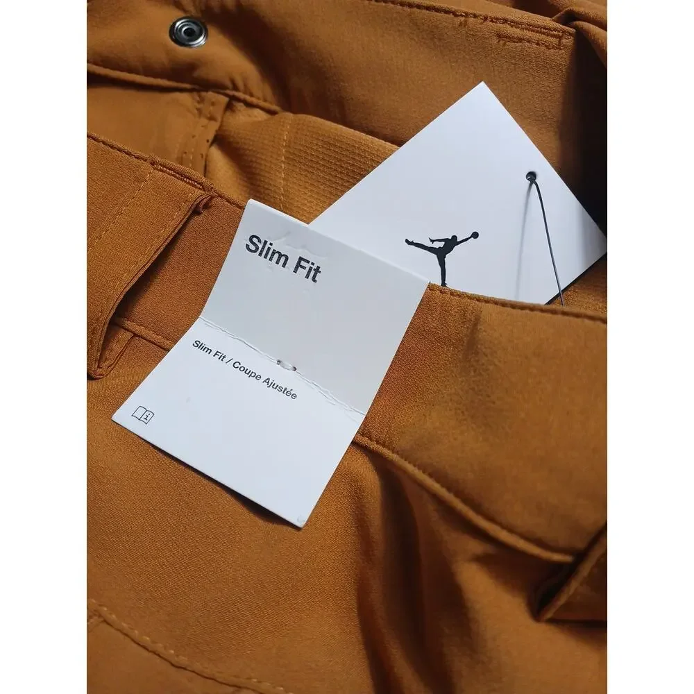 Nike Jordan Golf Trouser Mens Sz 38x32 Slim Fit Desert Ochre/Black DZ0542-754